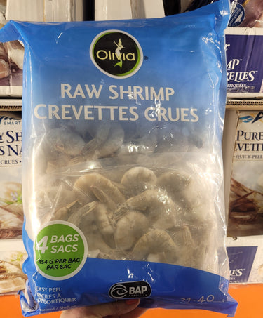 Image of Olivia Frozen Raw Shrimp 31/40, 4-Pack - 4 x 454 Grams